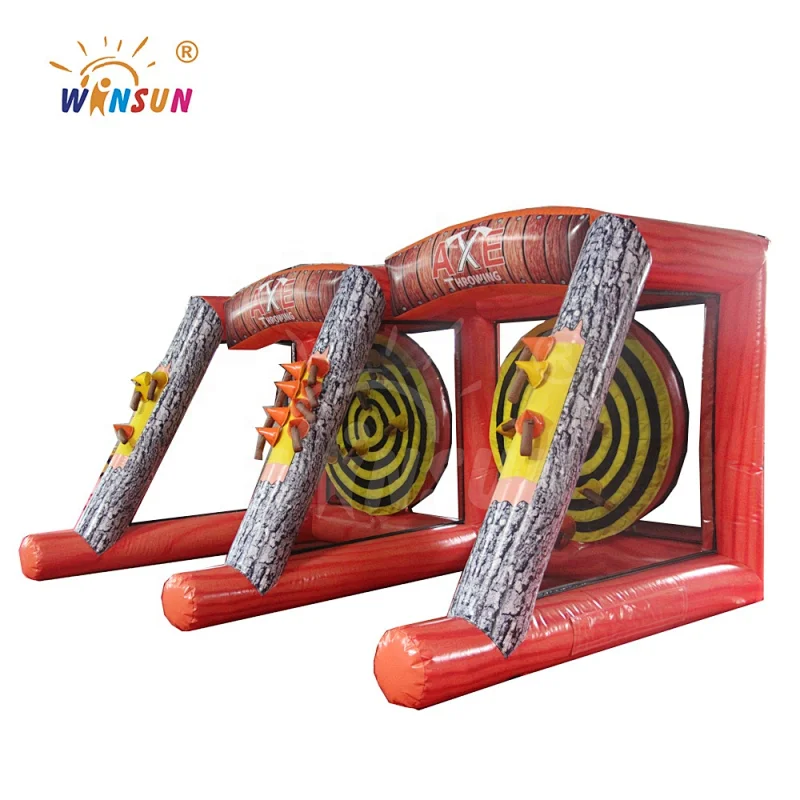 Axe throwing inflatable games, tossing axe sticky games, carnival sport game with 20 Axe for sale