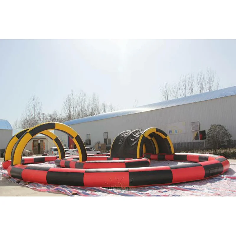 Inflatable Sport Go Kart Racing Track Filed Arena, inflatable hamster ball track racing, inflatable car arena for sale