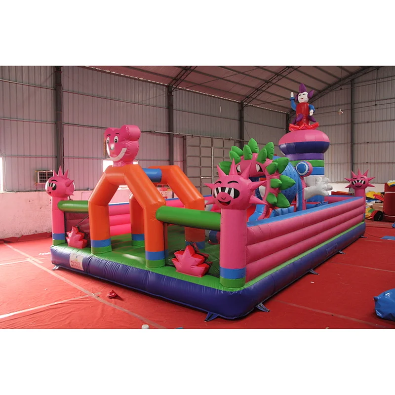 Children inflatable flower trampoline, fairly inflatable fun city game, fun fair amusement equipment for sale