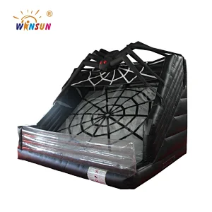 Attraction inflatable spider wall, clear spider crawl climbing wall,professional wall games hot hire