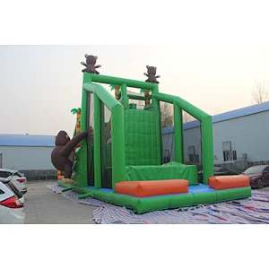 Adrenaline inflatable jumping platform sport games,inflatable monkey slides games with jumping platform  for sale and rentals