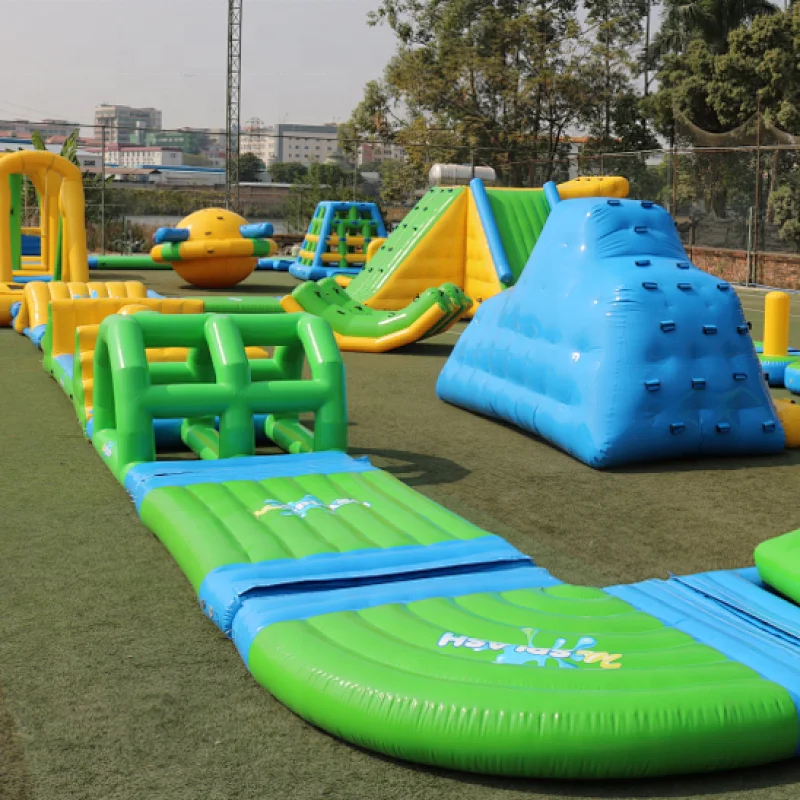 giant inflatable floating water park land, water park inflatable water obstacle course toys for sale