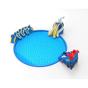 Commercial inflatable playground water park equipment, sea world theme amusement park water slide park for sale