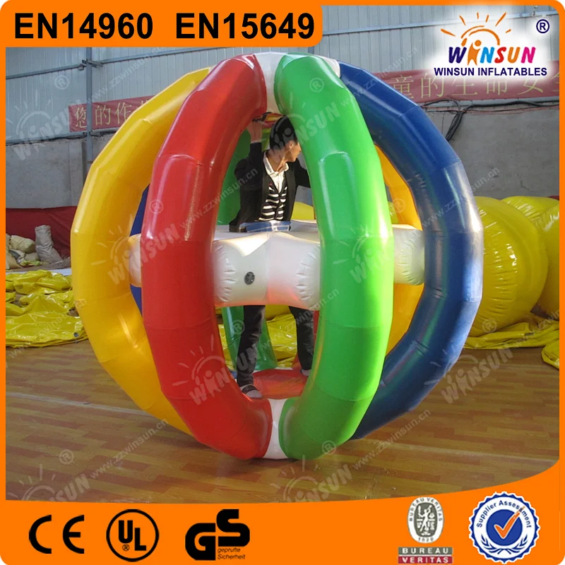 0.9mm PVC Inflatable human body zorb ball, giant outdoor grass rolling ball tack for sale