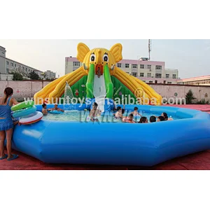 outdoor commercial elephant water slide inflatable water park