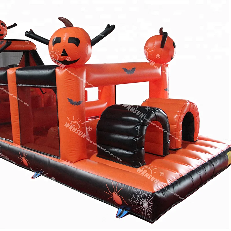 Coming festival inflatable Halloween pumpkin obstacles,inflatable Halloween combo slides,inflatable halloween assault sport game