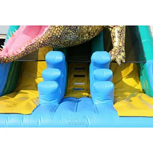Inflatable King Crocodile Dual Slide