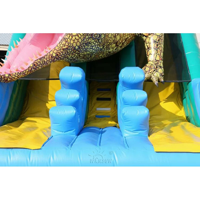 Inflatable King Crocodile Dual Slide