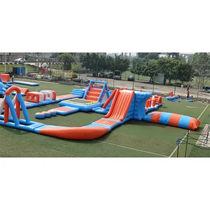 Customized cheap inflatable floating water park, new design giant floating water park