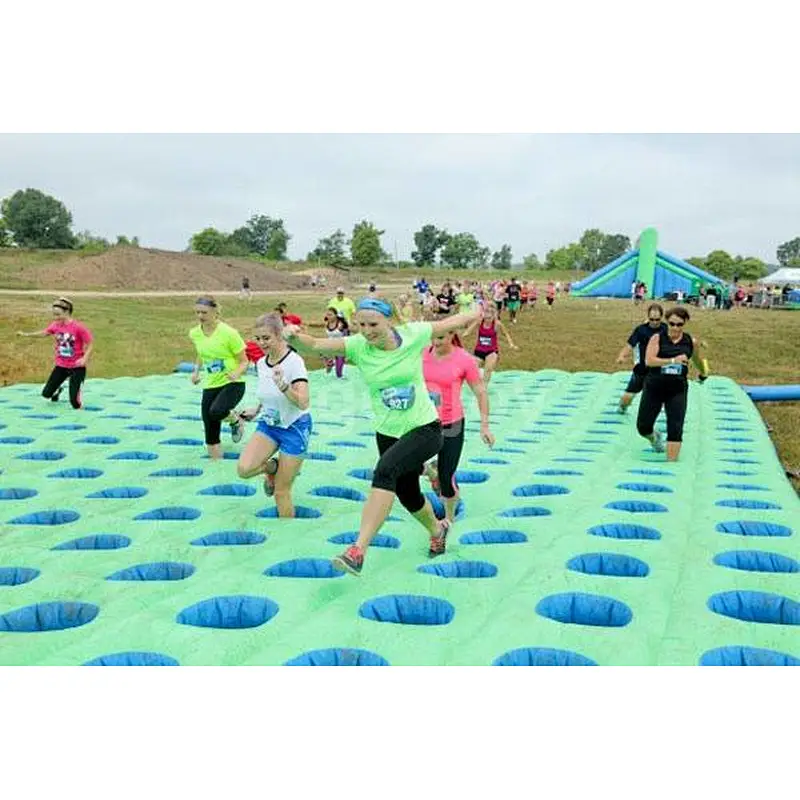 inflatable competition interactive game,Inflatable mattress filled with ankle loving holes,double trouble inflatable obstacle