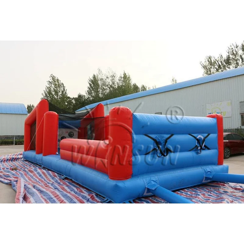 New design outdoor inflatable bungee run with basketball hoops