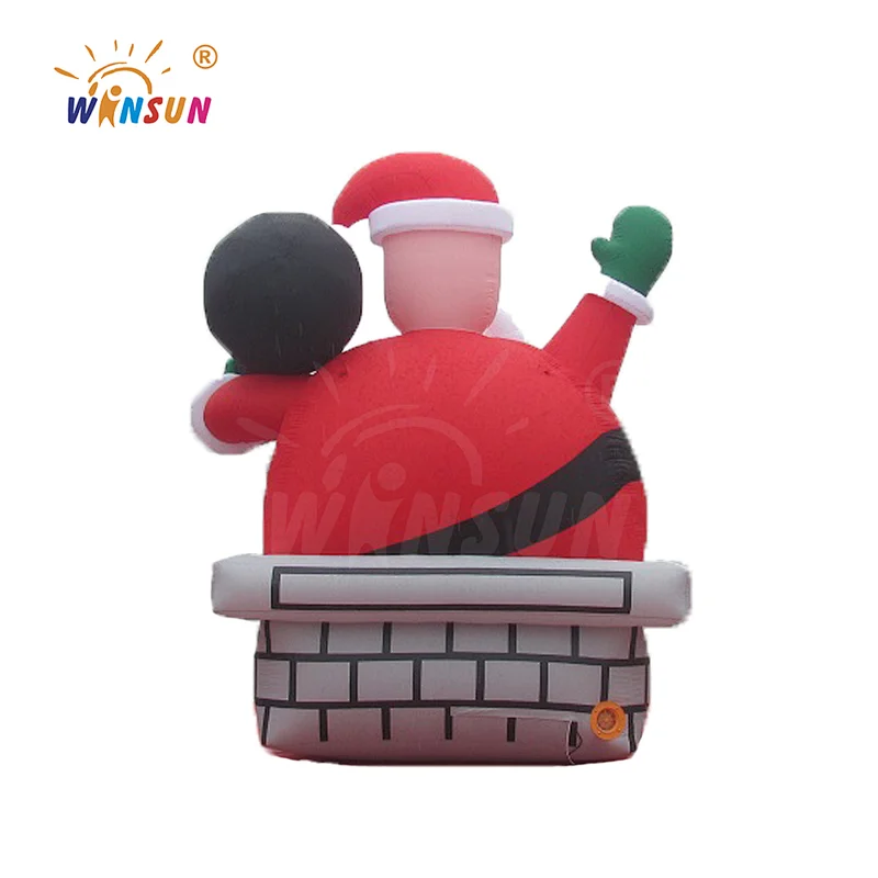 3m Inflatable Father Claus, Outdoor christmas decoration inflatable santa claus climbing chimney