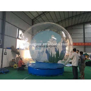 2018 New design PVC inflatable Christmas globe, transparent snow bubble ball, inflatable globe ball