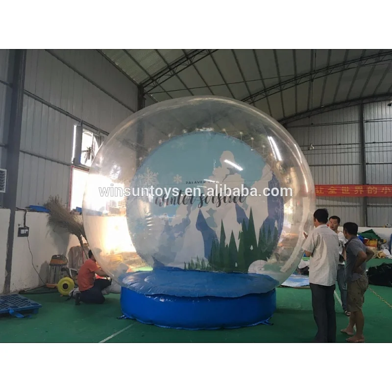2018 New design PVC inflatable Christmas globe, transparent snow bubble ball, inflatable globe ball