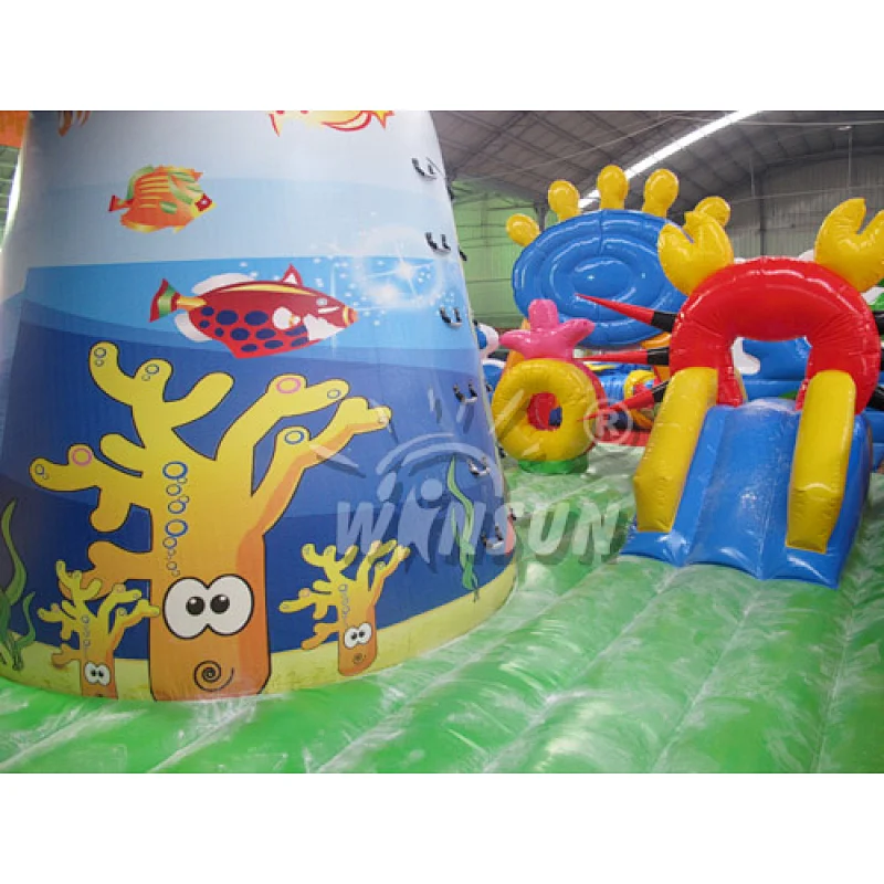 16x8m giant inflatable seaworld slide, inflatable shark amusement fun city,Shark Design Inflatable Fun City Equipment