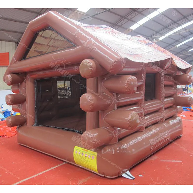 EN14960 approval Christmas inflatable snow cabin, inflatable Christmas bounce house, inflatable snow cabin for kids