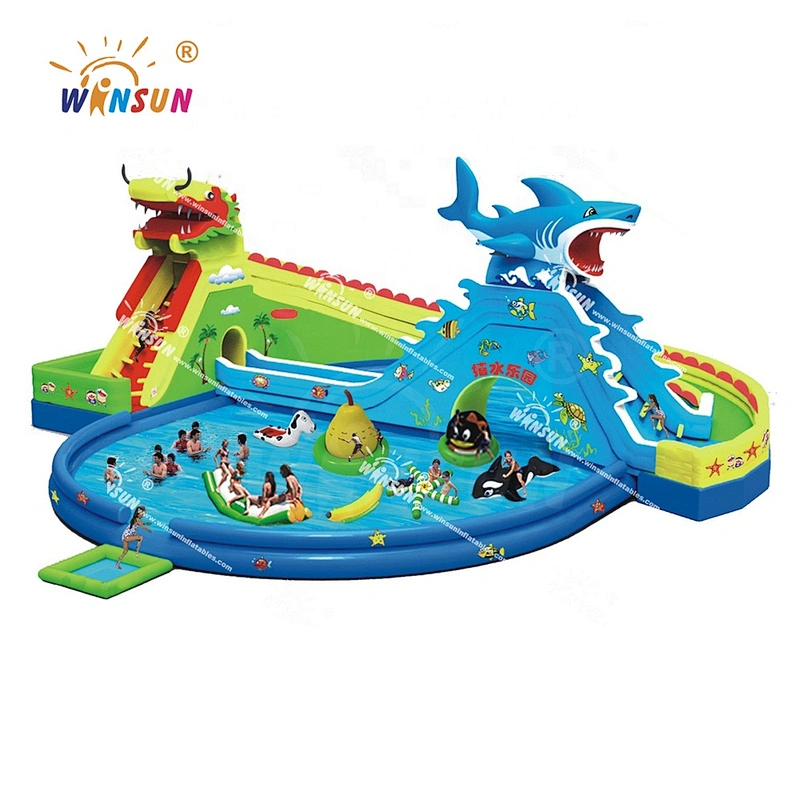 customized giant water park slides for sale cheap inflatable water park