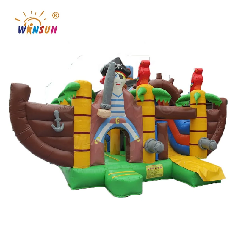 Build your own inflatable pirate ship paradise,inflatable fairyland pirate bounce, screamer water slides