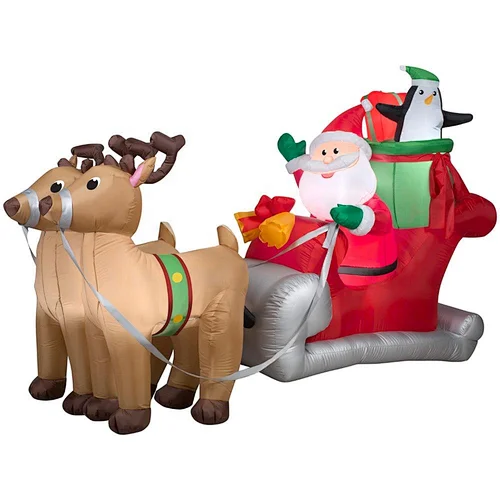 4' inflatable santa sleigh for sale/ cheap inflatable christmas decorate santa carriage