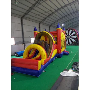 5 in 1 inflatable jumping castle combo/ inflatable bouncer house with obstacle course and slide