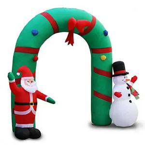 Giant inflatable christmas arch candy arch / inflatable santa claus and snow man arch for sale