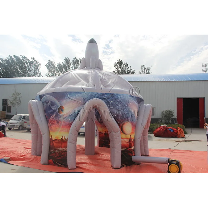 Outer Space Rocket Themed outdoor Inflatable Spider Tent,inflatable spider dome tent