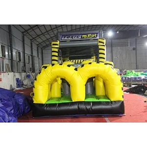 Outdoor big adult inflatable obstacle course equipment, challenge boot camp inflatable obstacle course