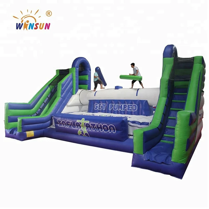 Hot sale interactive inflatable gladiator game for adult, inflatable battle zone