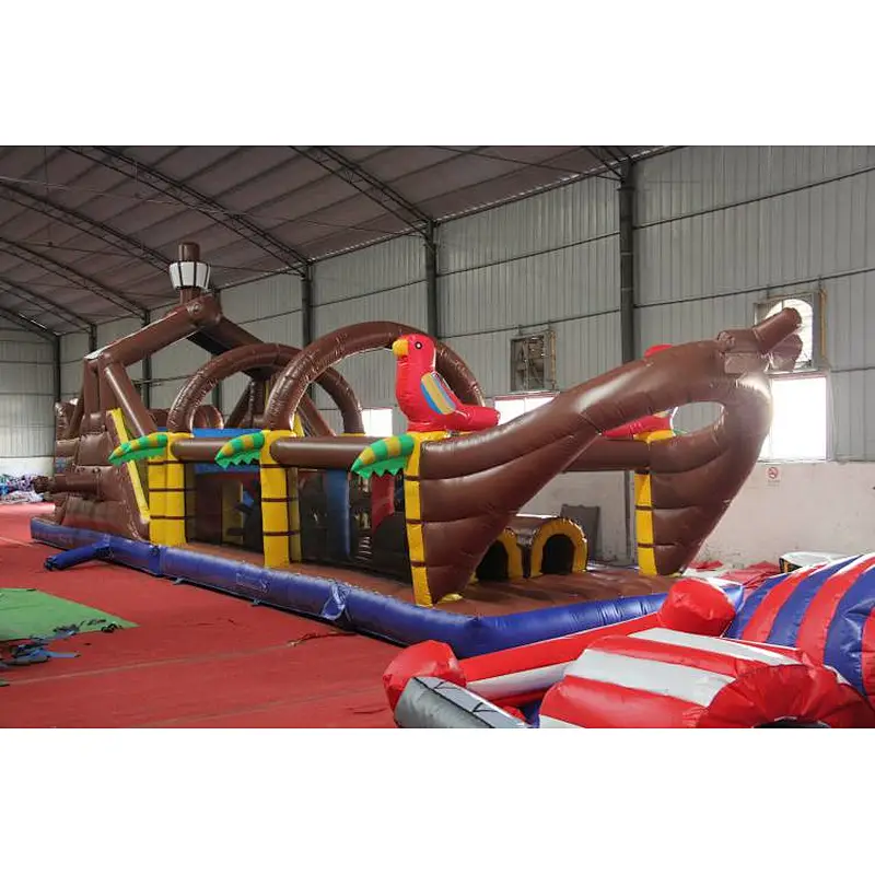Pirate ship inflatable bouncer castle outdoor the ultimate module challenge inflatable obstacle course for kids