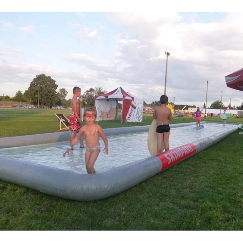 new sports game inflatable skimboard pool floating pool for sliding