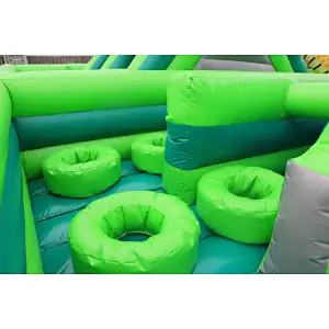 Giant Alligator with The Lost Jungle inflatable obstacle course, HUGE attraction Cobra Obstacle Course