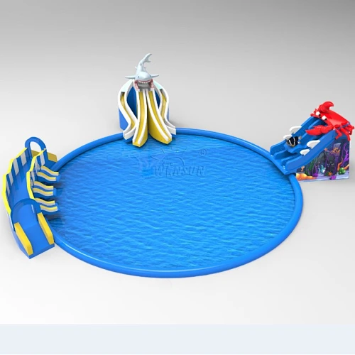 Commercial inflatable playground water park equipment, sea world theme amusement park water slide park for sale