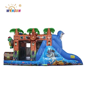 Children inflatable path treasure island,toddler slides bounce combo,percorso tesoro mt for sale