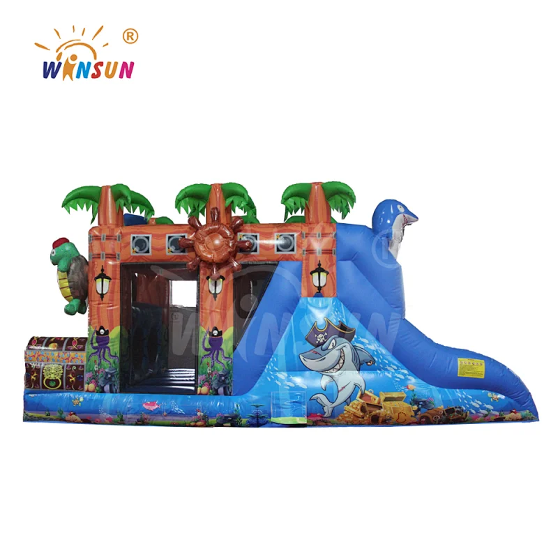 Children inflatable path treasure island,toddler slides bounce combo,percorso tesoro mt for sale