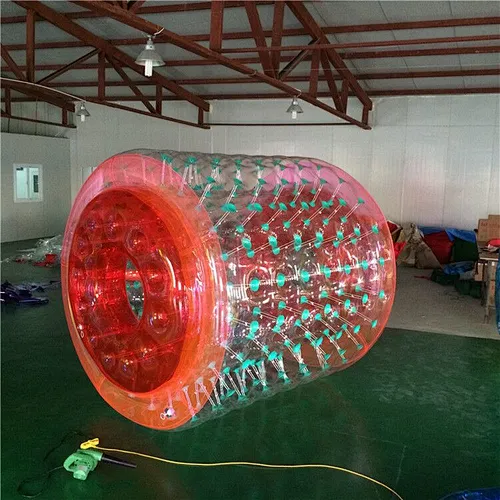 colorful/transparent inflatable water roller game, inflatable roller floating for adults