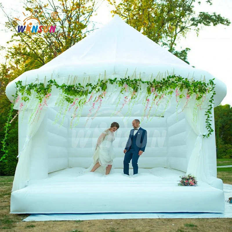 Europe popular CE inflatable wedding castle, 5M wedding bouncy castle, inflatable wedding bouncy