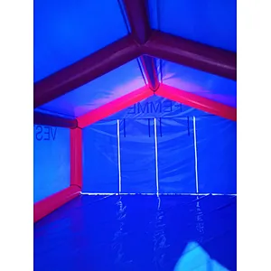 Portable airtight fitting room inflatable tent with separated chambers and doors for temporary inflatable structure