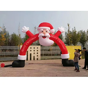 Super new edition inflatable santa claus bow door, air constant christmas door way for sale