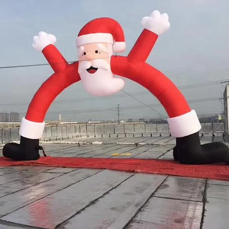 2019 Cute inflatable santa claus bow door, air constant christmas door way for sale
