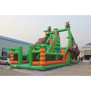 Adrenaline inflatable jumping platform sport games,inflatable monkey slides games with jumping platform  for sale and rentals