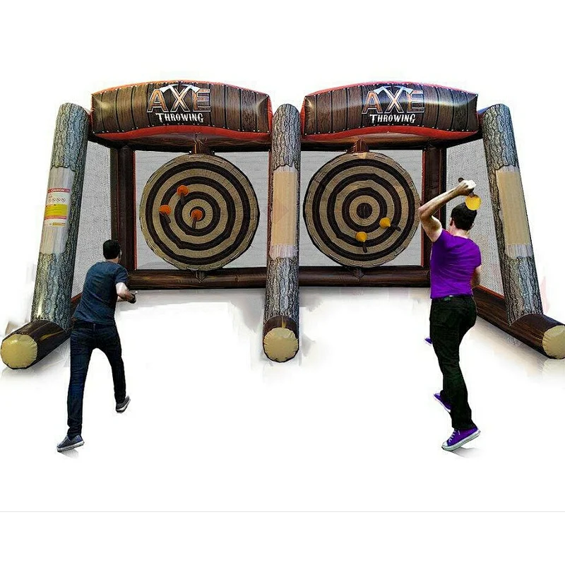 2019 new design carnival inflatable axe throw dart game for sale, Axe Throwing Double Lane Inflatable Sport Game Axes Toys