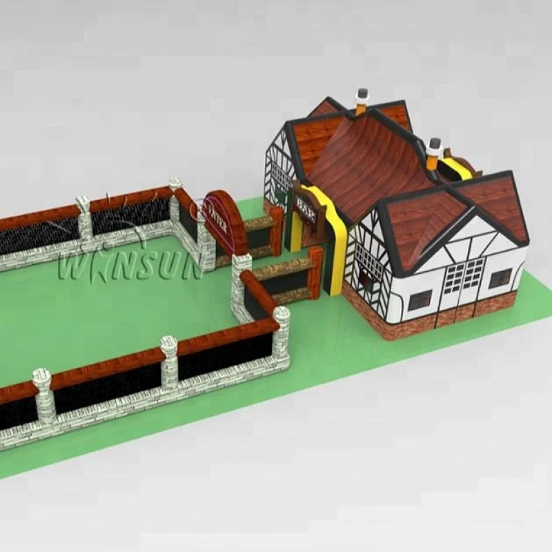 Blow up inflatable tavern party house, inflatable village salloon , air constant taproom and groggery for backyard block party