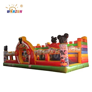Amusement park cartoon theme bounce game,inflatable animal world bounce house, inflatable cartoon jumping trampolines for hire