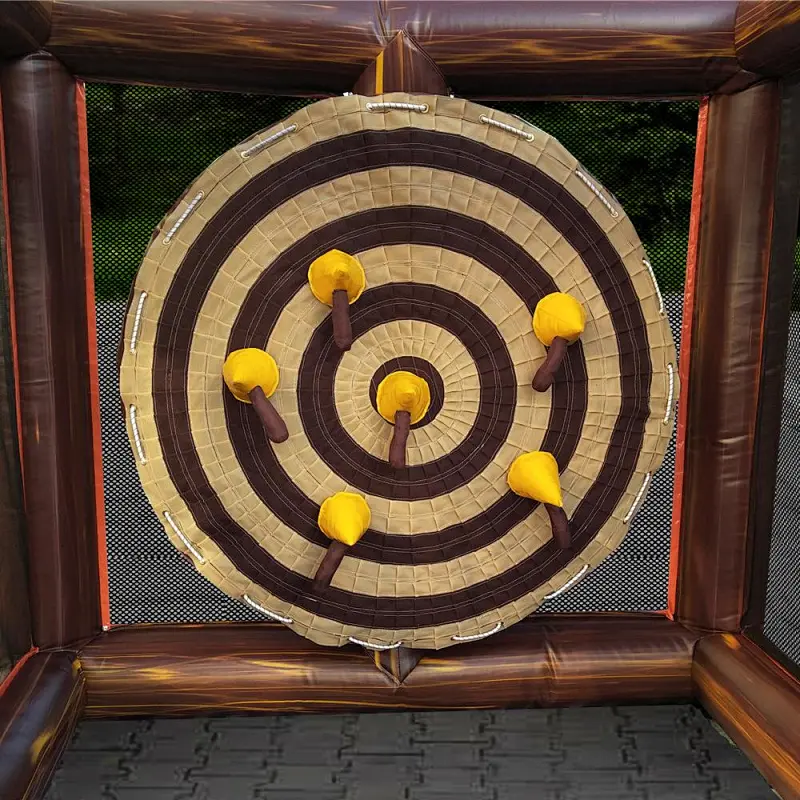 2019 new design carnival inflatable axe throw dart game for sale, Axe Throwing Double Lane Inflatable Sport Game Axes Toys