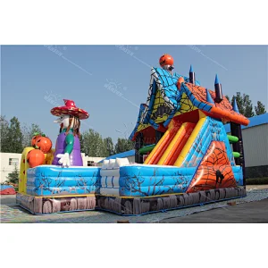 Alibaba inflatable halloween witch bounce house,inflatable halloween witch moonwalk,witch obstacle slide