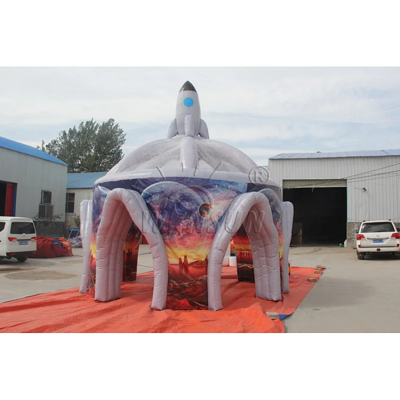 Outer Space Rocket Themed outdoor Inflatable Spider Tent,inflatable spider dome tent