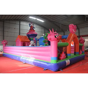 Children inflatable flower trampoline, fairly inflatable fun city game, fun fair amusement equipment for sale