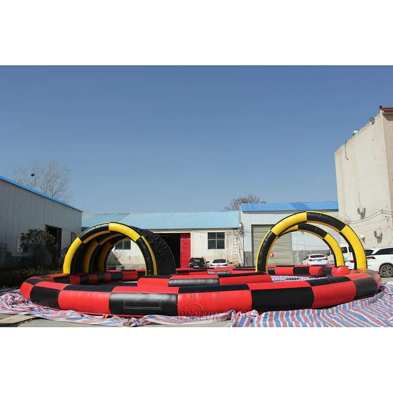 Inflatable Sport Go Kart Racing Track Filed Arena, inflatable hamster ball track racing, inflatable car arena for sale