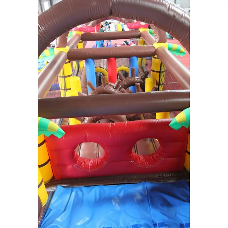 Pirate ship inflatable bouncer castle outdoor the ultimate module challenge inflatable obstacle course for kids