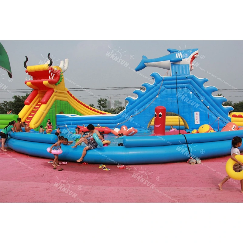 customized giant water park slides for sale cheap inflatable water park